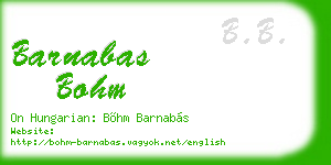 barnabas bohm business card